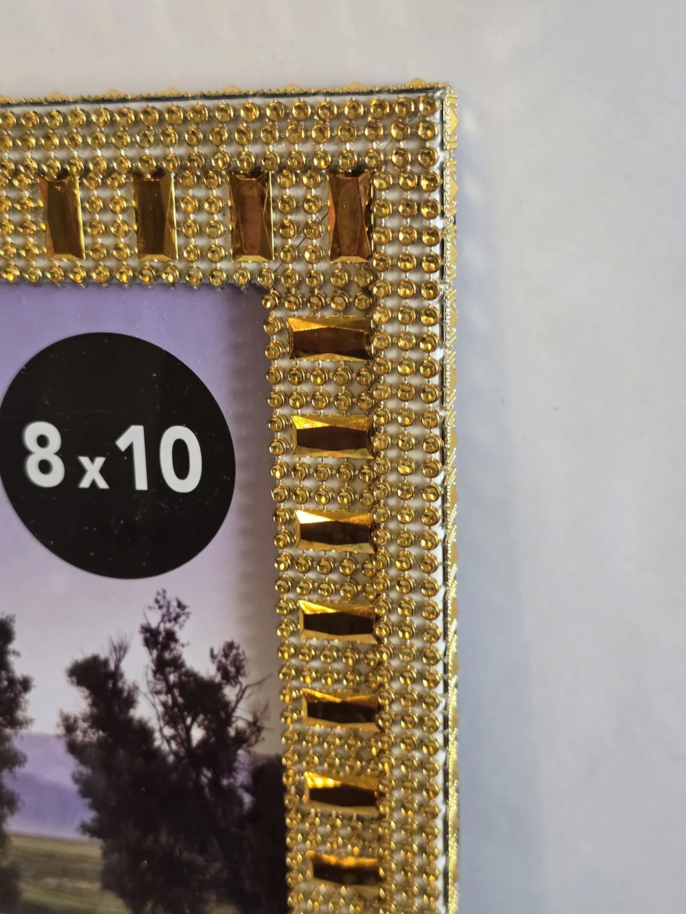 Gold Beaded 8x10 Photo Frame - Decorative Home Accent New Handmade